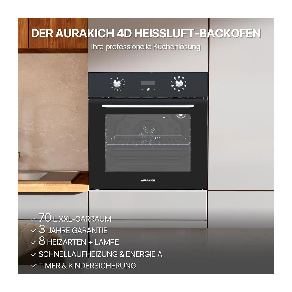 Einbaubackofen und Glaskeramikkochfeld Set [Energieklasse A] — 6