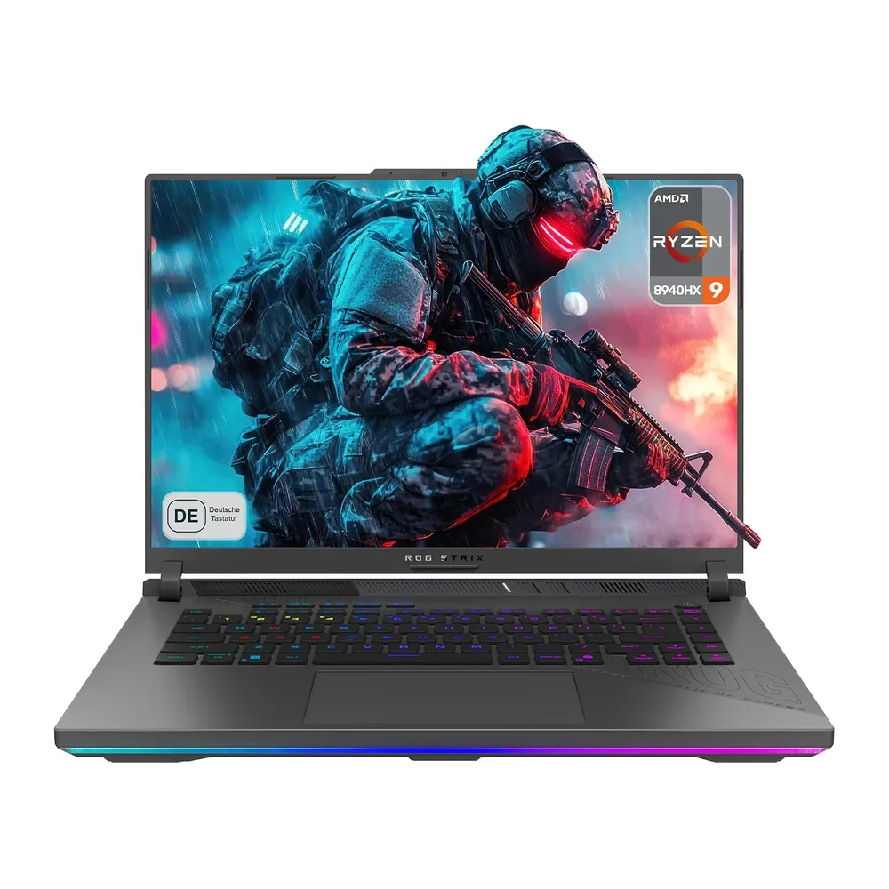 ASUS ROG Strix G16 Gaming Laptop, AMD Ryzen 9 8940HX, 64 GB DDR5 RAM, 1 TB SSD, NVIDIA GeForce RTX 5060 8 GB,