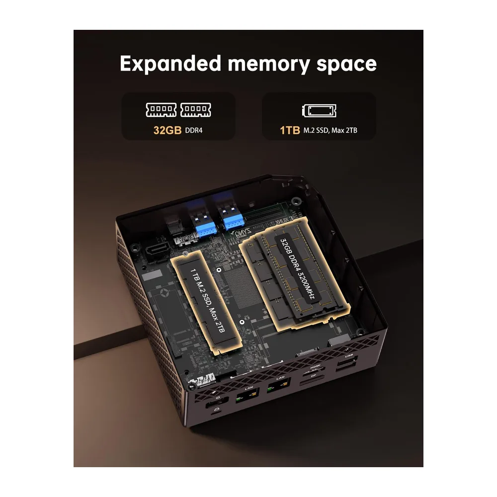 NiPoGi AM06 PRO Mini PC 32 GB DDR4 1 TB M.2 SSD — 5