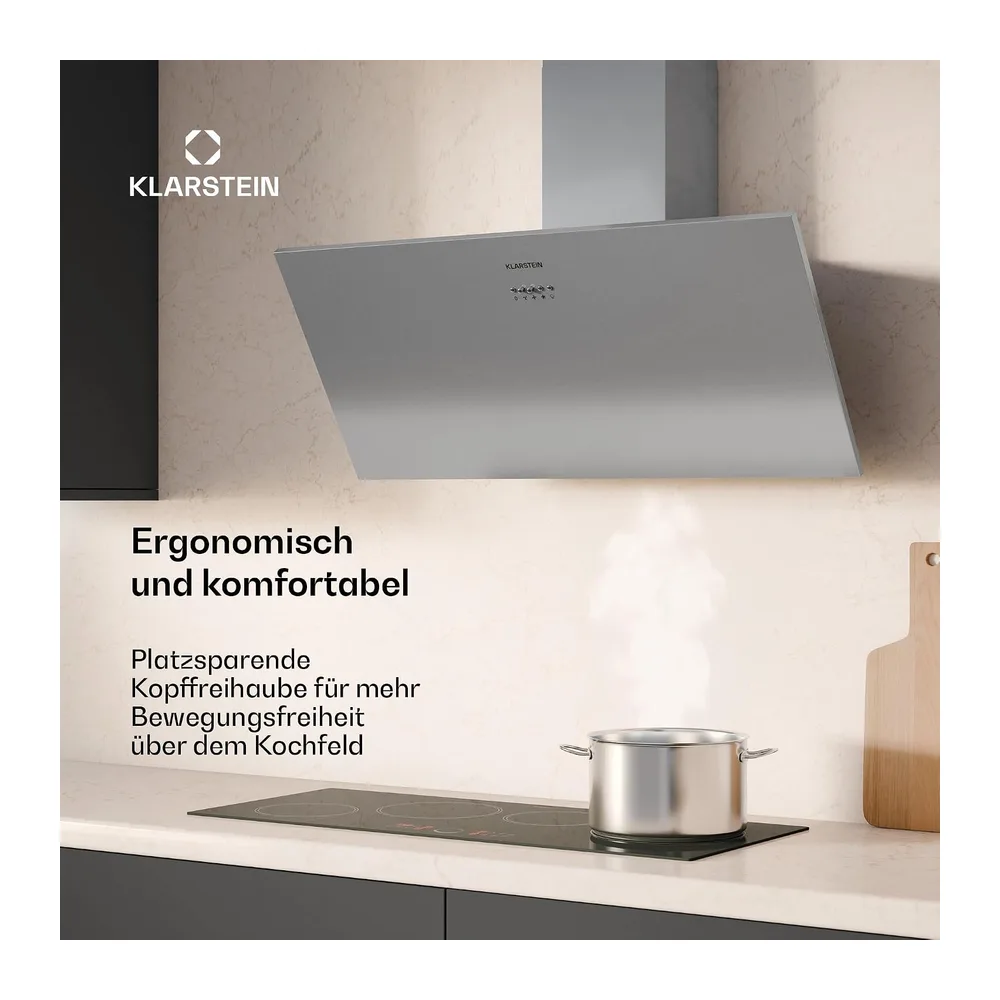 Klarstein Silver Lining 90 cm Kopffrei-Dunstabzugshaube — 2
