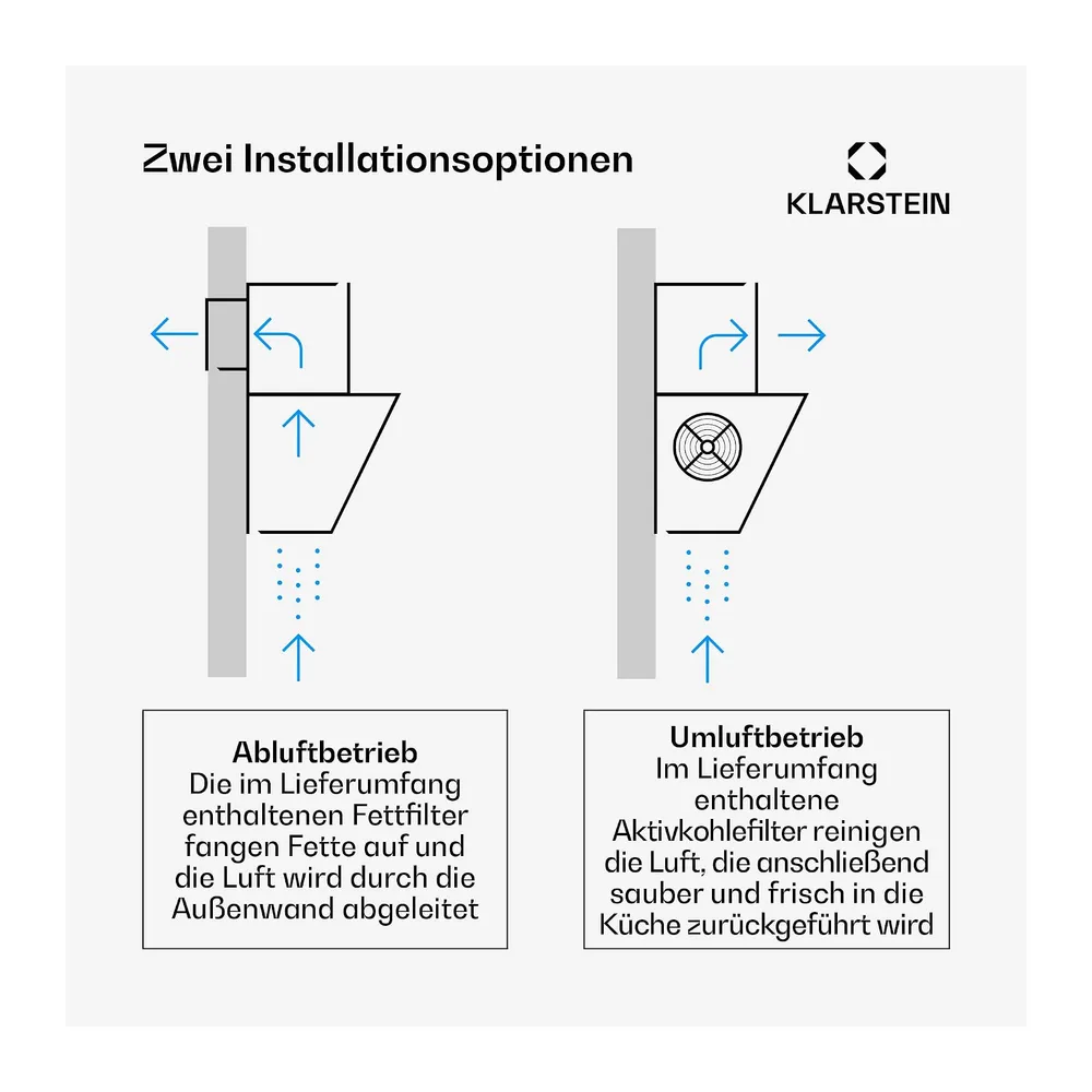 Klarstein Silver Lining 90 cm Kopffrei-Dunstabzugshaube — 3