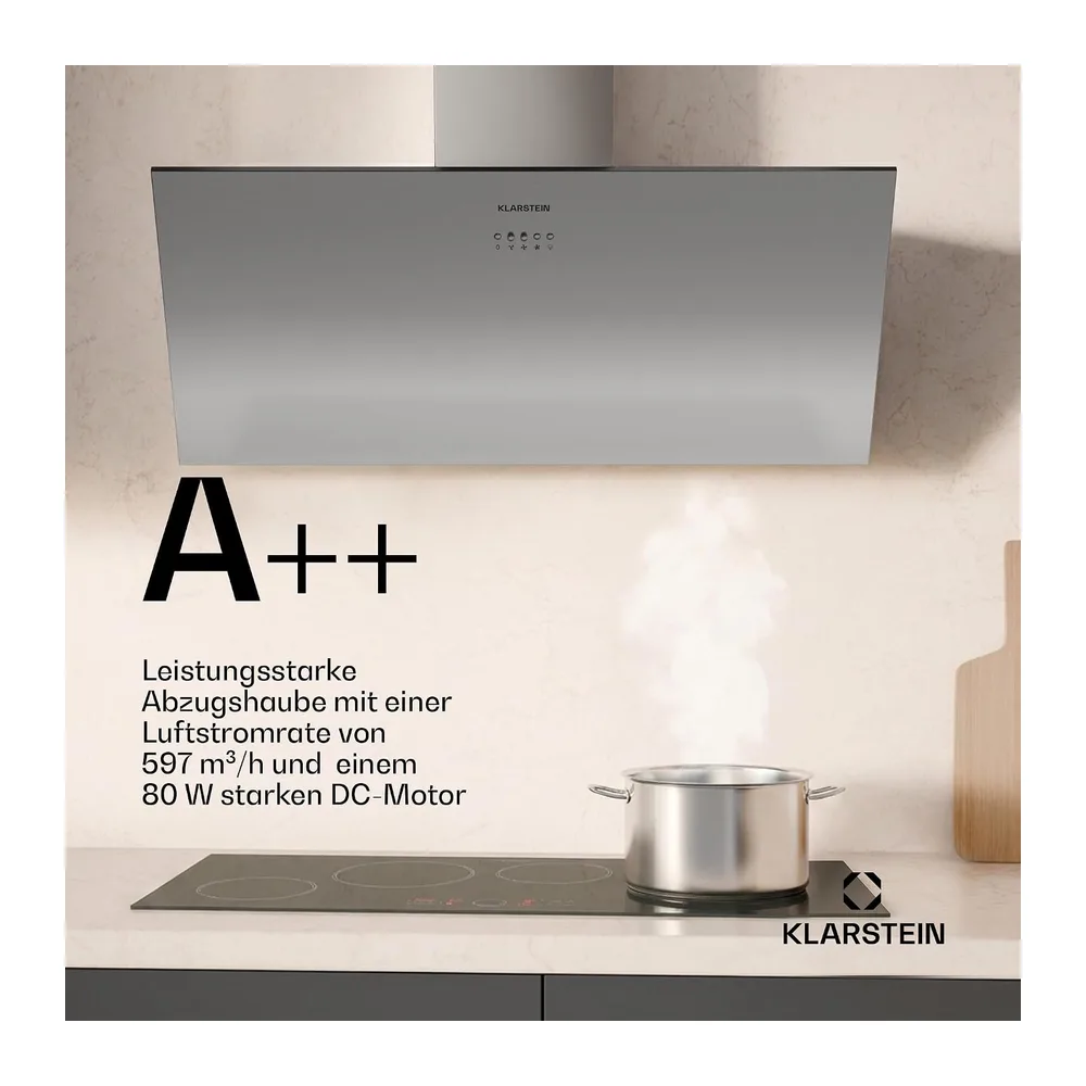 Klarstein Silver Lining 90 cm Kopffrei-Dunstabzugshaube — 4