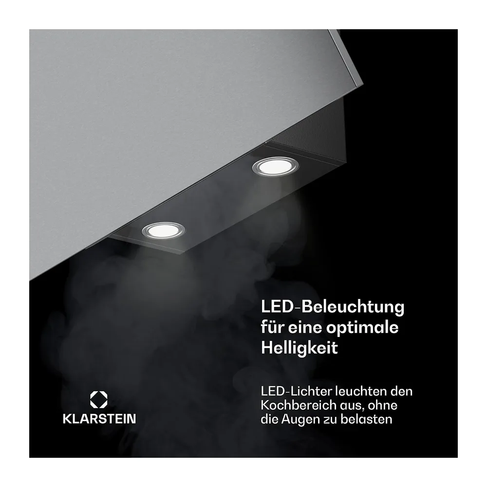 Klarstein Silver Lining 90 cm Kopffrei-Dunstabzugshaube — 5