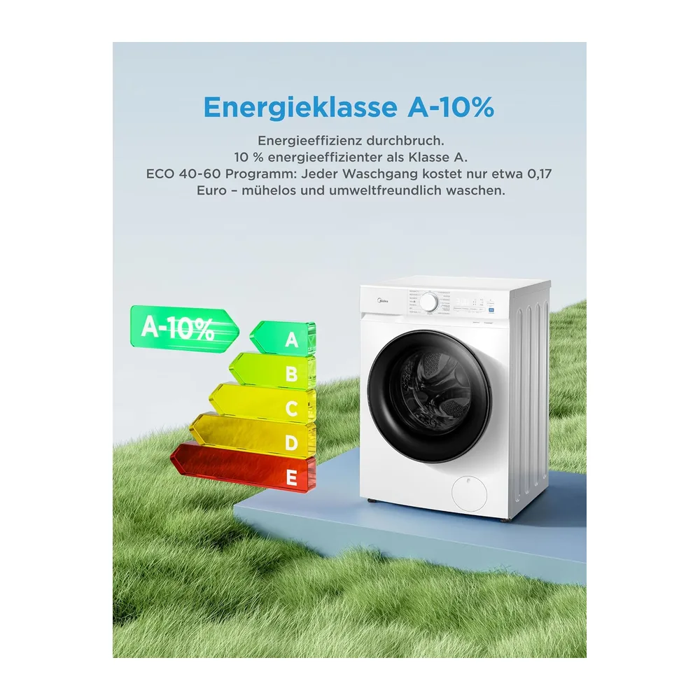 Midea Waschtrockner 10/7 kg EEK A-10% BLDC Inverter Motor MFV3ED100BA10 [Energieklasse A] — 2