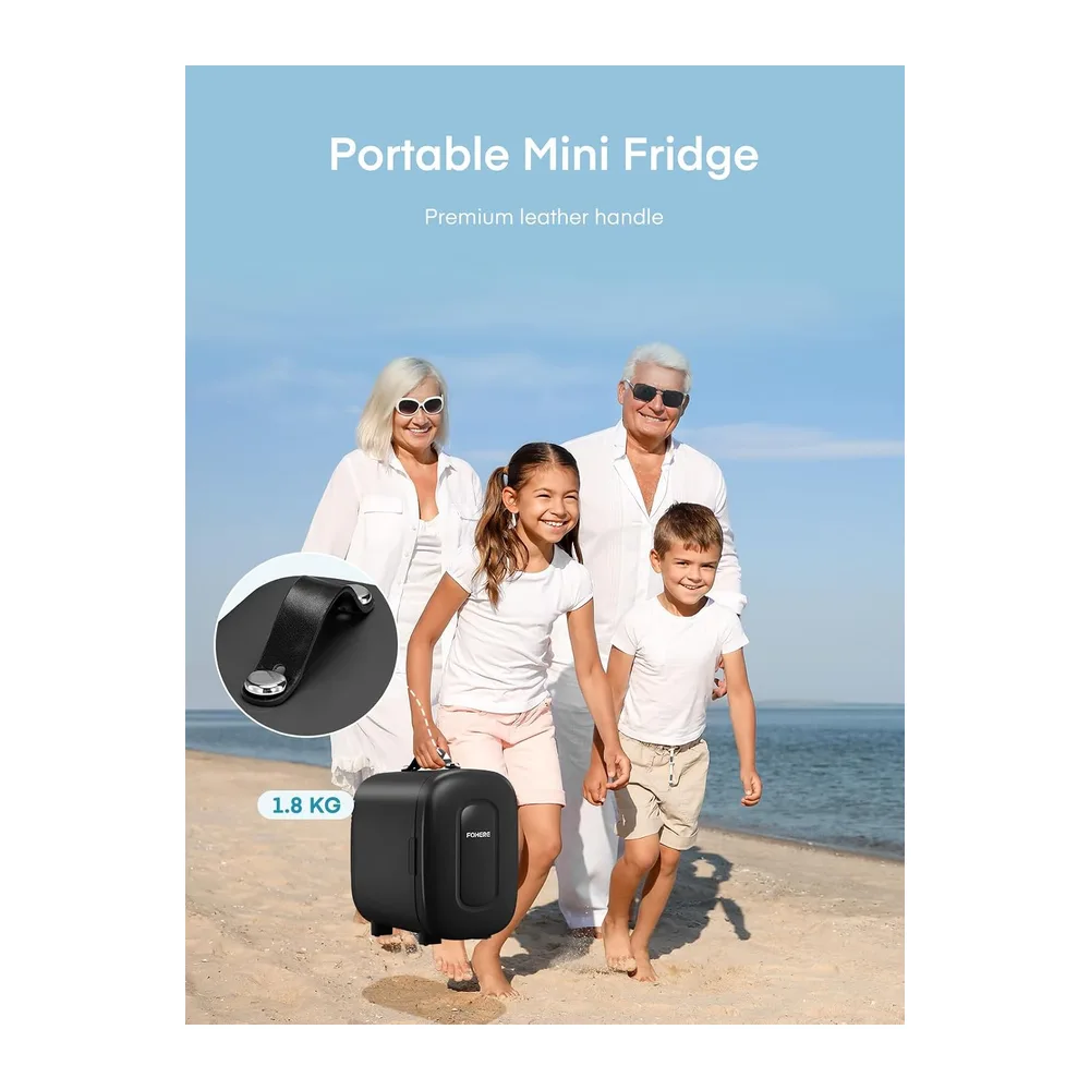 FOHERE Mini Frigo de Chambre 5 Litres/ 6 Canettes, Petit Frigo Thermoélectrique CA/CC, Cosmetique, Mini Réfrigérateurs p