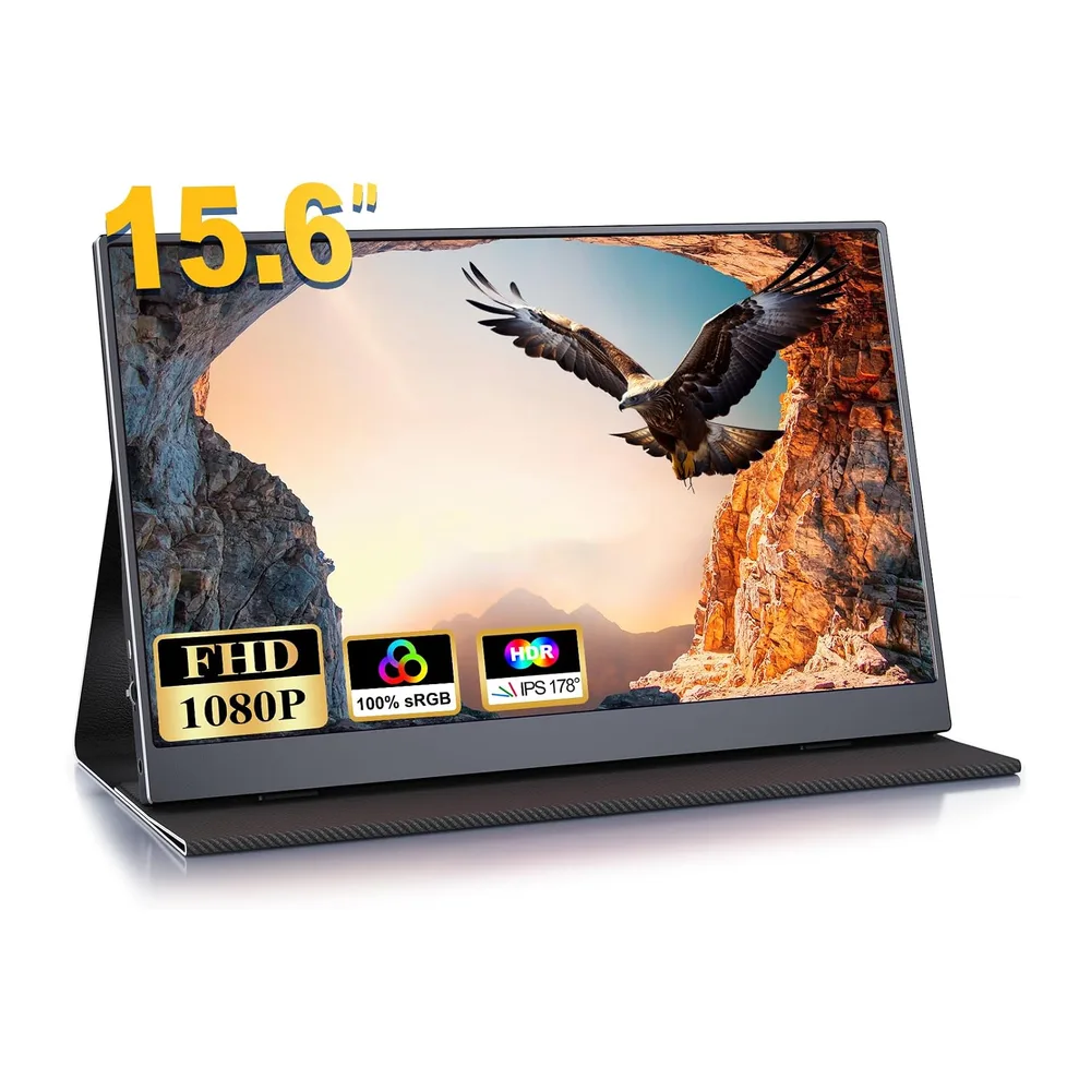 Portabler Monitor, 15,6 Pouces IPS-Bildschirm mit 100% sRGB