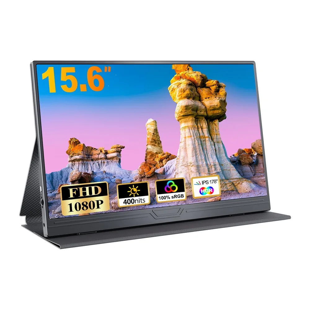 Portabler Monitor, 15,6 Pouces IPS-Bildschirm mit 100% sRGB