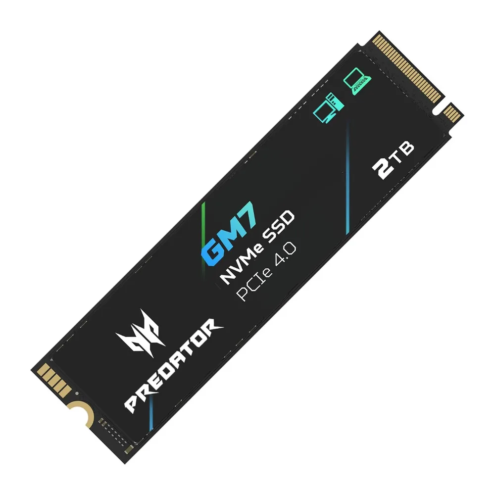 Acer Predator GM7 2 To M.2 NVMe SSD PCIe 4.0 – Lesegeschwindigkeit bis zu 7400 Mo/s – professionelle interne SSD – Gaming-Speicher kompatibel mit PC, Laptop und PS5