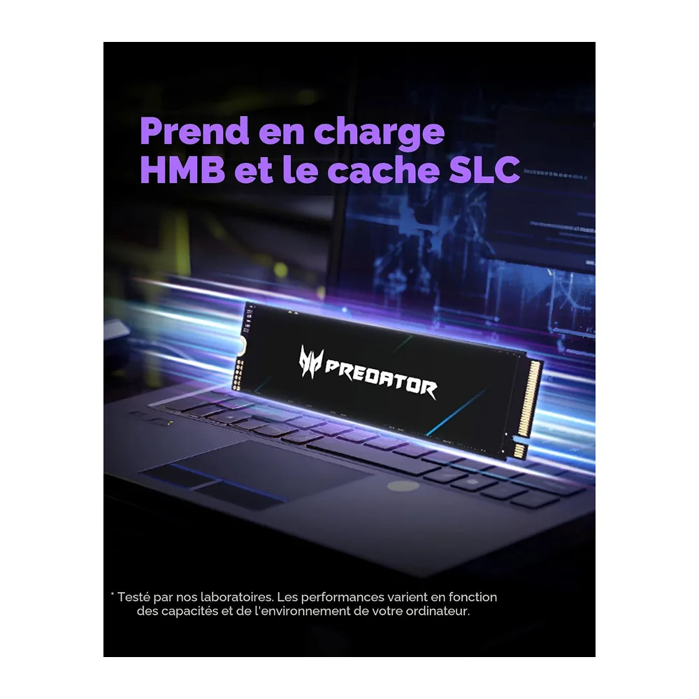 Acer Predator GM7 2 To M.2 NVMe SSD PCIe 4.0 – Lesegeschwindigkeit bis zu 7400 Mo/s – professionelle interne SSD – Gaming-Speicher kompatibel mit PC, Laptop und PS5