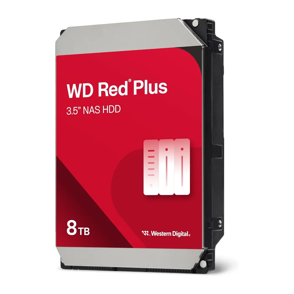 WD Red Plus 8 TB NAS interne Festplatte 3,5" - 5640 RPM Klasse, SATA 6 Gb/s, CMR, 256 MB Cache