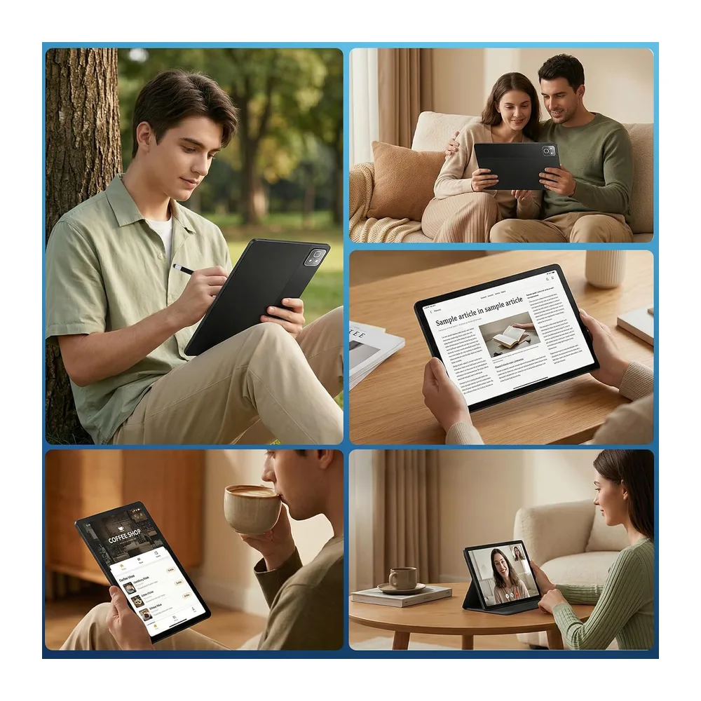 Tablet 11 Pouces Android 16, 2-in-1 mit Tastatur, Maus und Stiftetui, 30 Go RAM, 128 Go ROM (1TB TF erweiterbar), 7800mAh, WiFi 6, BT5.4, für Lernen und Arbeit, Schwarz