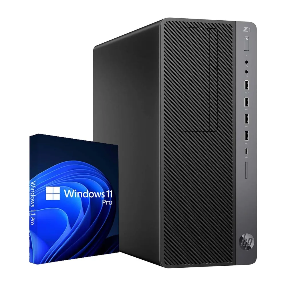 HP Z1 Entry Tower G5 Station de travail PC de bureau Intel Core i7-9700T, 16 Go de RAM, 512 Go SSD, clavier QWERTY améri